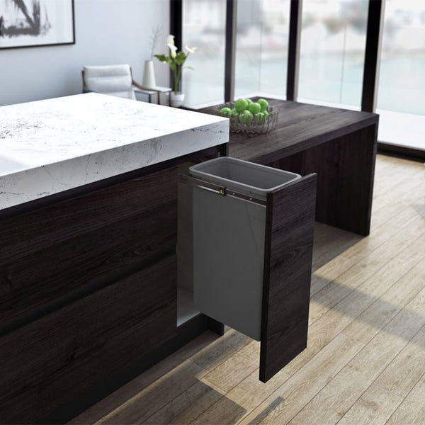 Hideaway Waste Bin Compact SoftClose 1x40 Ltr (Door Pull) Hafele