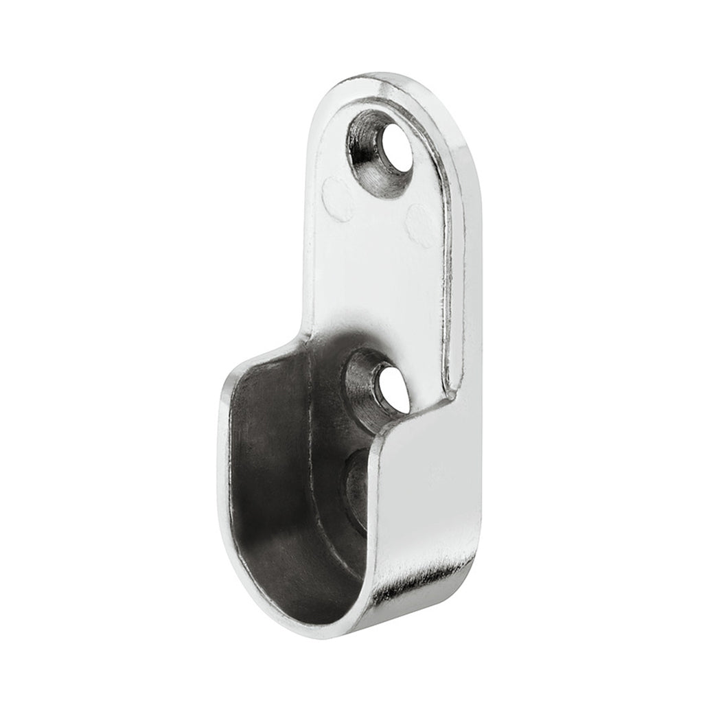 Silver Painted Rail End Support for Oval Wardrobe Rail
