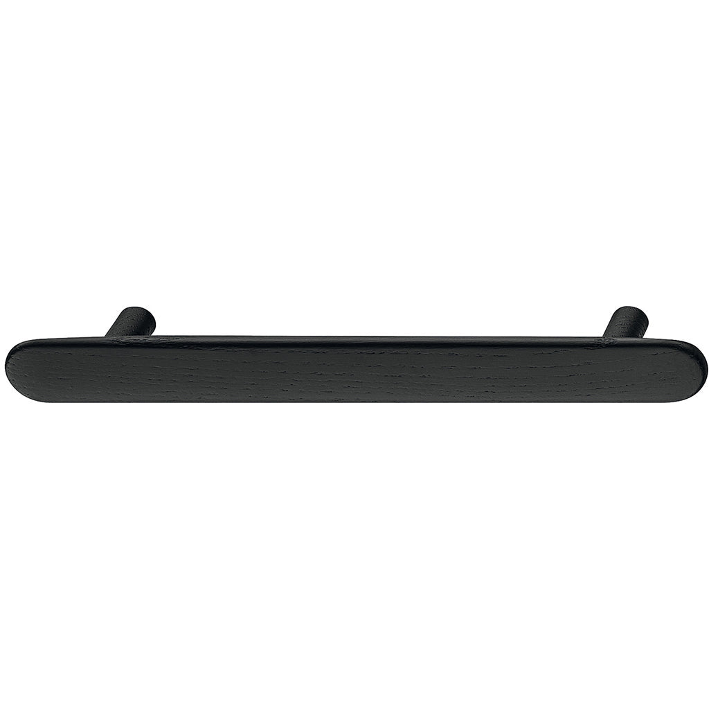 Timber Furniture Handle in Ash Black Stained or Oak Natural Lacquered, 28mm Height