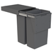 Hideaway Waste Bin, Compact Soft-Close, 2x40 Ltr, (Door Pull).