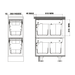 Hideaway Waste Bin Compact Soft-Close 2x13 Ltr Door Pull