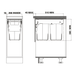 Hideaway Waste Bin Compact Soft-Close 2x16 Ltr Door Pull