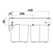 Hideaway Waste Bin Compact Soft-Close 2x15 Ltr Hande Pull