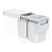Hideaway Waste Bin Compact Soft-Close 2x20 Ltr Door Pull