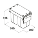 Hideaway Waste Bin Compact Soft-Close 2x20 Ltr Door Pull