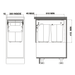 Hideaway Waste Bin Compact Soft-Close 2x20 Ltr Door Pull