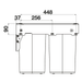 Hideaway Waste Bin Compact Soft-Close 2x20 Ltr Door Pull
