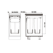 Hideaway Waste Bin Compact Soft-Close 2x35 Ltr (Door Pull)