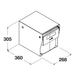 Hideaway Waste Bin Compact Soft-Close 1x15 Ltr floor Mounted (Handle Pull)