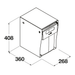 Hideaway Waste Bin Compact Soft-Close 1x20 Ltr Floor Mounted, Handle Pull