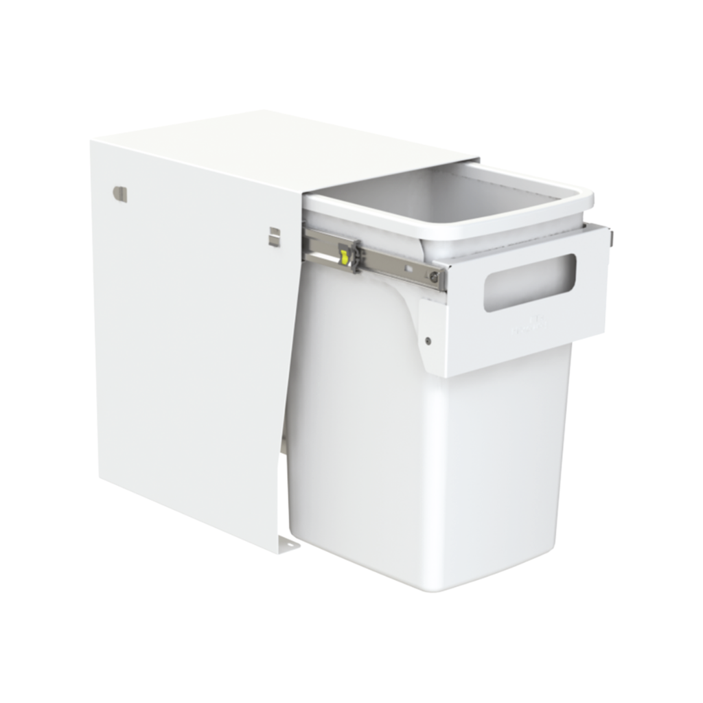 Hideaway Waste Bin Compact Soft-Close 1x20 Ltr Floor Mounted, Handle Pull