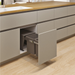 Hideaway Waste Bin Compact Soft-Close 2x15 Ltr Floor Mounted, Door Pull