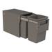 Hideaway Waste Bin Compact Soft-Close 2x20 Ltr Floor Mounted Door Pull