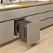 Hideaway Waste Bin Compact Soft-Close 2x20 Ltr Floor Mounted Door Pull