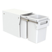 Hideaway Waste Bin Compact Soft-Close 2x20 Ltr Floor Mounted (Handle Pull)