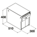 Hideaway Waste Bin Compact Soft-Close 2x20 Ltr Floor Mounted (Handle Pull)