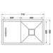 Häfele Squareline Sink, Single bowl with Drainer