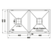 Häfele Squareline Sink, Double Bowl Capacity, 2 x 32 Litres