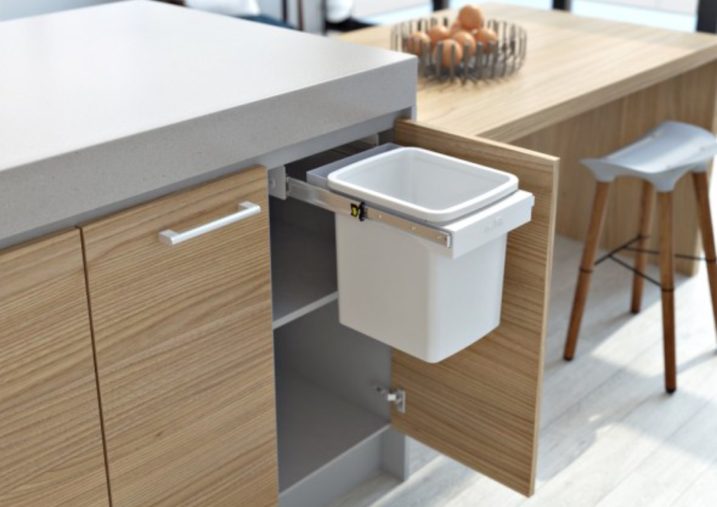 Hideaway Waste Bin Compact Soft-Close 1x15 Ltr (Handle Pull)