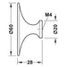 Dimensional Drawing of Furniture Knob H1960