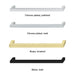 Four finishes of Studio Handle: Chrome plated polished, Chrome plated matt, Brass brushed and Black matt