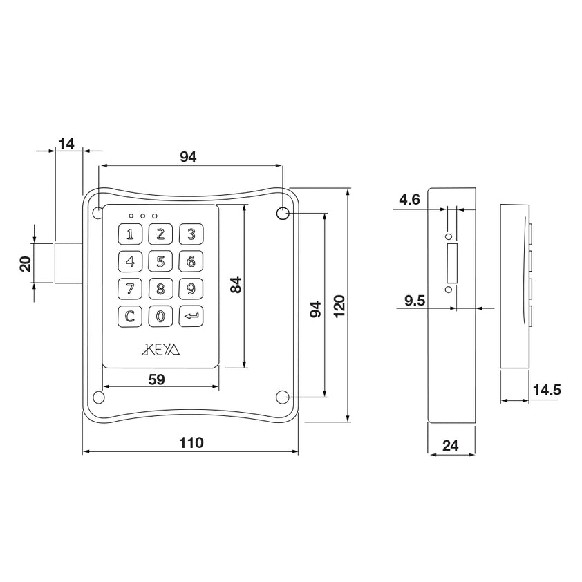 Keya Tronic Plus Pin Code Lock HAFELE HOME
