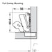 Dimensional Drawing of Full Overlay Mounting Hafele 165º Series 200 Hinges