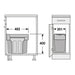 Dimensions for Hailo Tandem 30 kitchen bin, For carcase with min. width 300 mm, base mounted behind hinged door