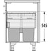 Dimensional Drawing of Hailo Euro Cargo ST60 Kitchen Bin