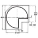 Dimensional Drawing of Ninka 3/4 Circle Carousel Fitting