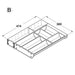 Dimensional Drawing for Stainless Steel Cutlery Tray Configuration B