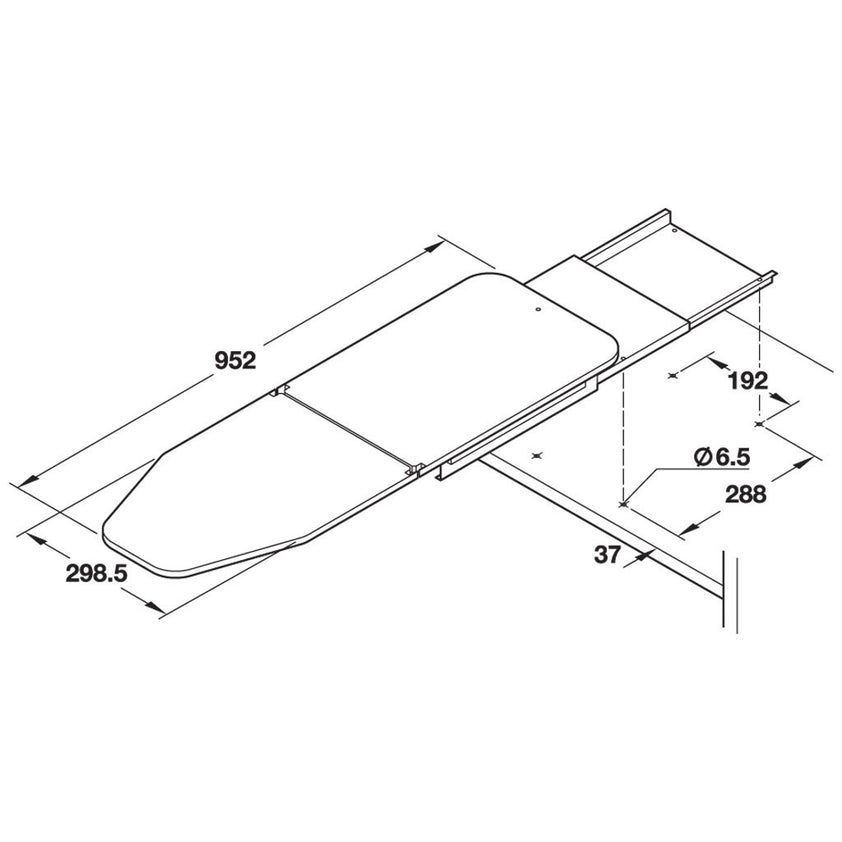 Ironfix Lateral Mounted Ironing Board HAFELE HOME