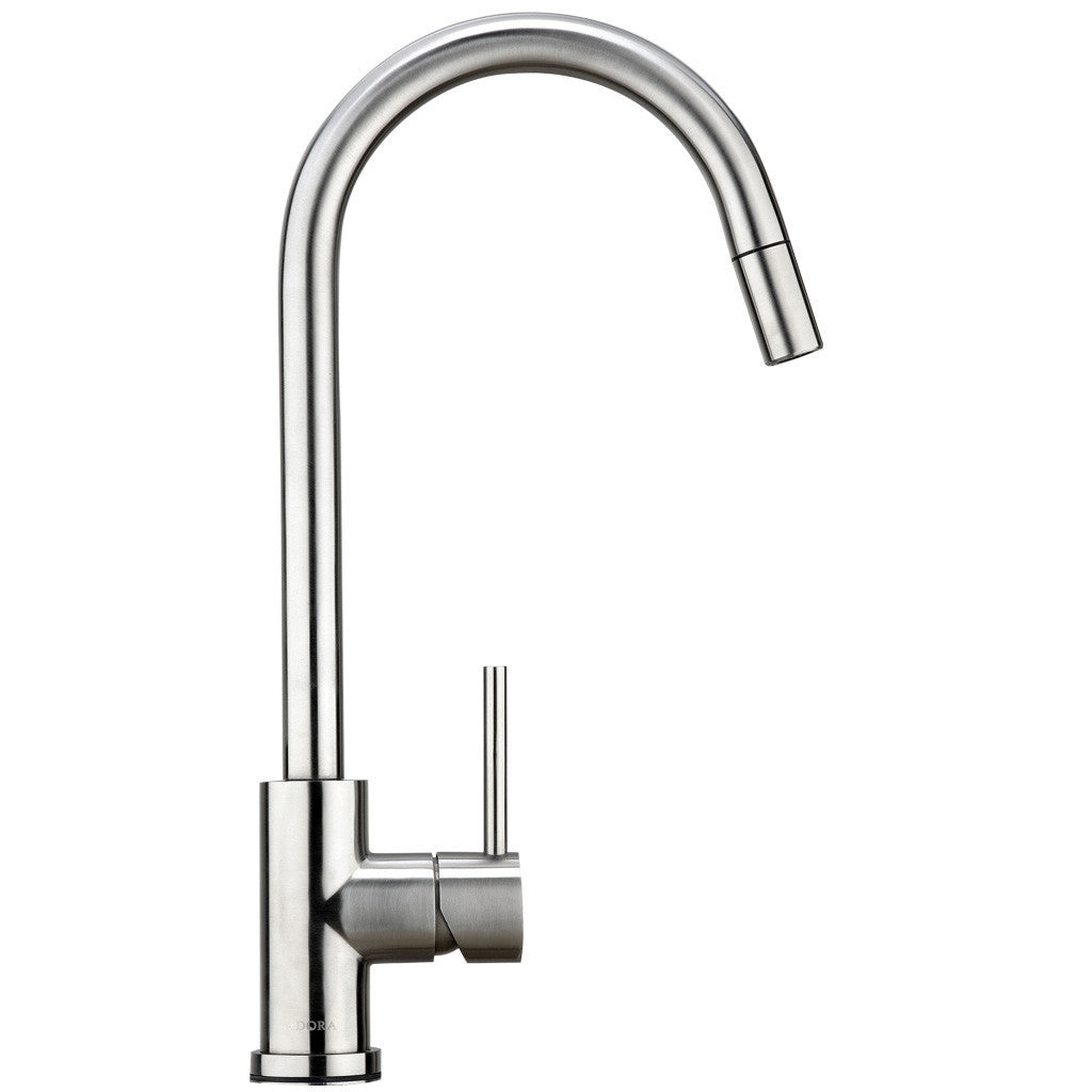 Gooseneck Mixer Tap in Stainless Steel