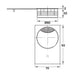 Dimensional Drawing of Cable Management: Two-Piece Rectangular