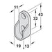 Dimensional Drawing for Rail End Support for Oval Wardrobe Rail