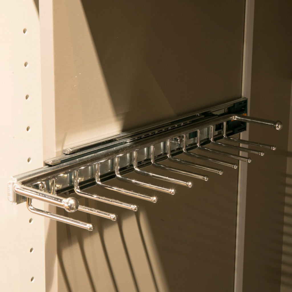 Pull Out Tue Rack Wardrobe Storage | Starax Pull-Out Tie Rail Rack | Hafele Home – HAFELE ...