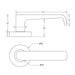 Dimensional Drawing of Torquay Lever Handle