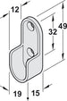 Oval Rail End Support | Brass